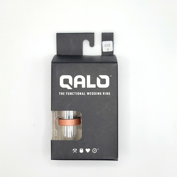 QALO Unisex Narrow Metallic Strata Silicone Ring - Picture 3 of 3